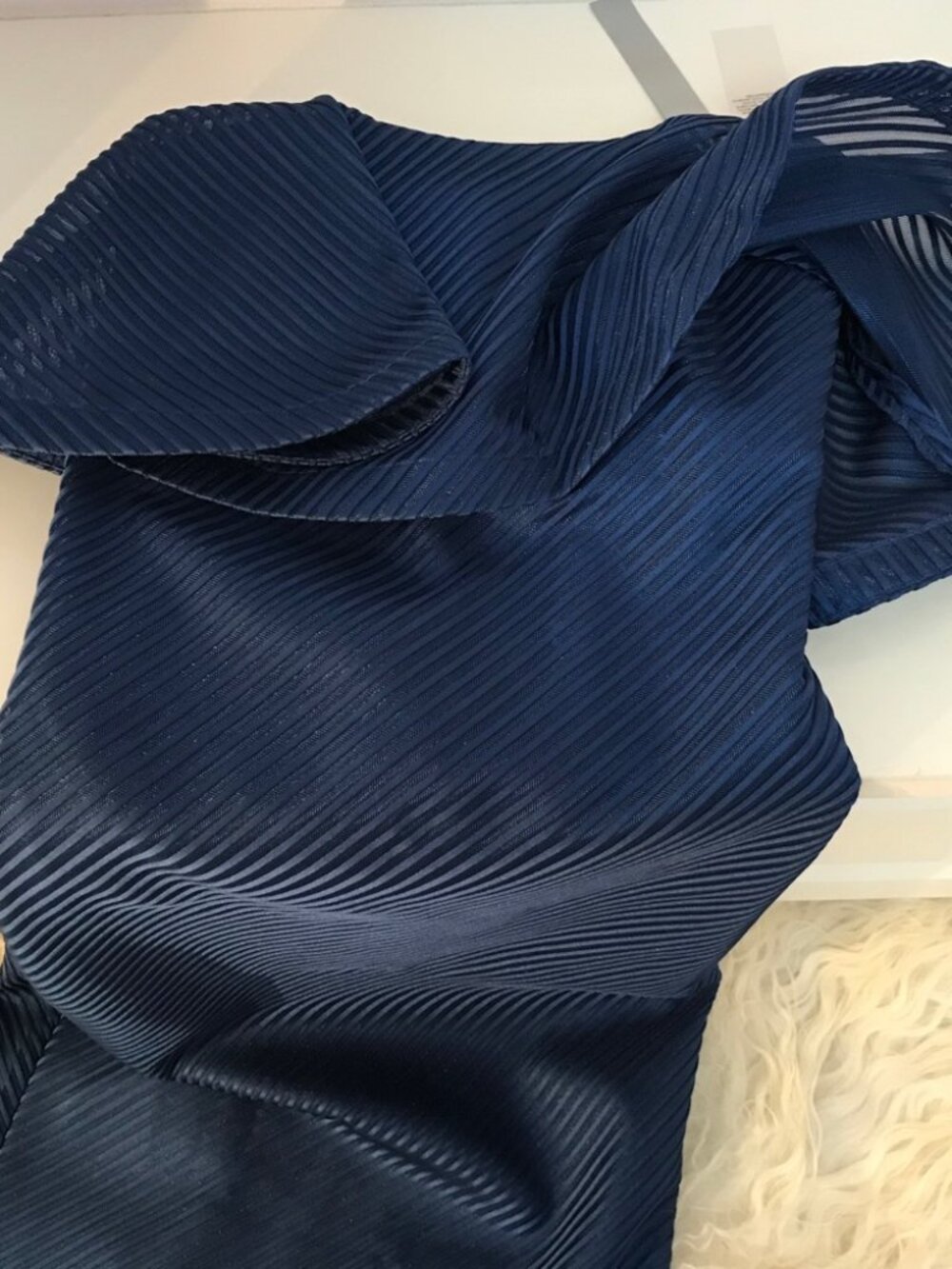 HALSTON HERITAGE Strapless Mesh Dress 2073 - Picture 6 of 7